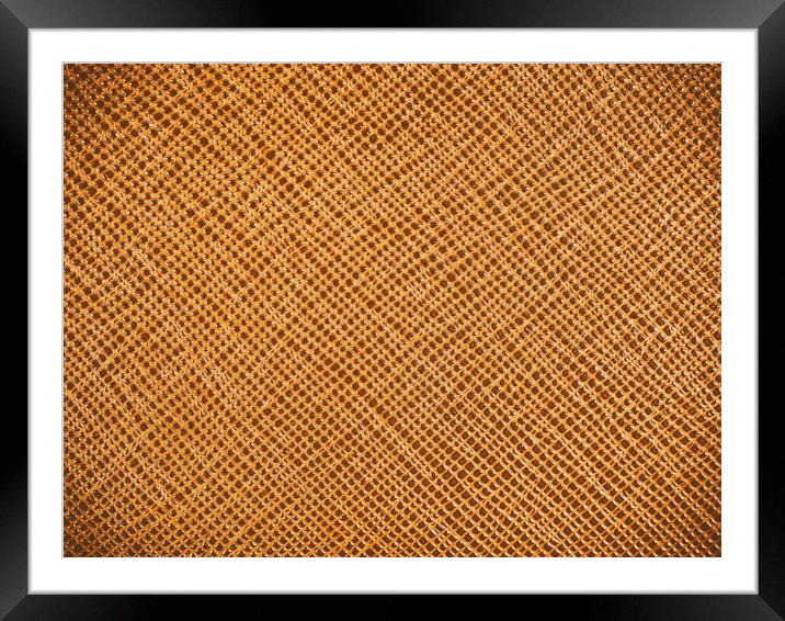 Vintage Natural Brown Leather Texture Background Framed Mounted Print by Radu Bercan