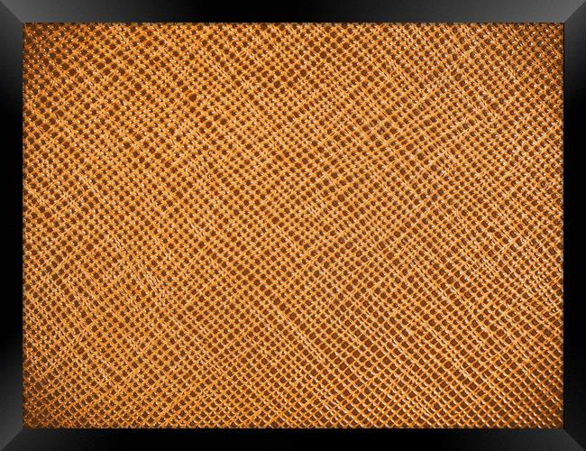 Vintage Natural Brown Leather Texture Background Framed Print by Radu Bercan