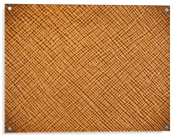 Vintage Natural Brown Leather Texture Background Acrylic by Radu Bercan