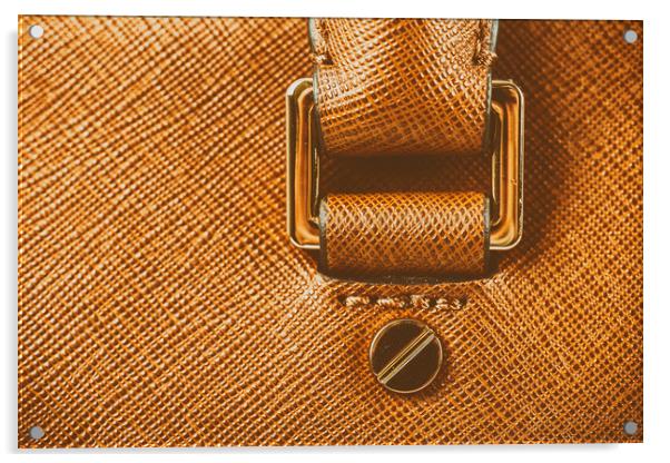 Brown Leather Woman Bag Closeup Acrylic by Radu Bercan