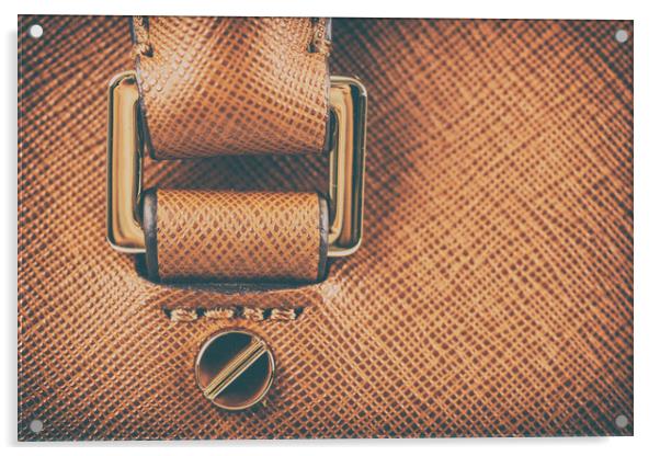 Brown Leather Woman Bag Closeup Acrylic by Radu Bercan