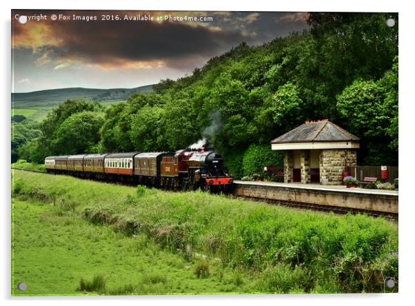 Steam train Hughes Crab 13065 at irwell vale Acrylic by Derrick Fox Lomax