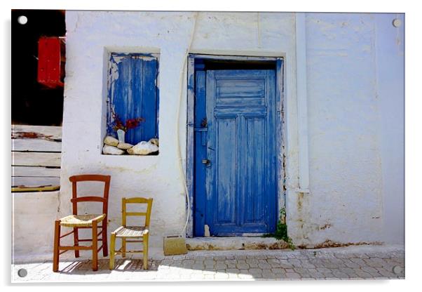 Old Hersonissos (Crete) Acrylic by Bob Morgans