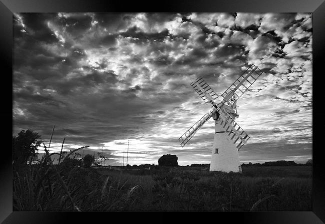 Thurne Mill in Black and White Framed Print by Stephen Mole