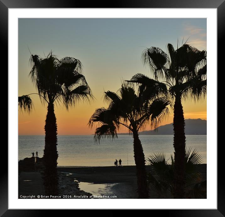 Sunset over Malaga Framed Mounted Print by Brian Pearce