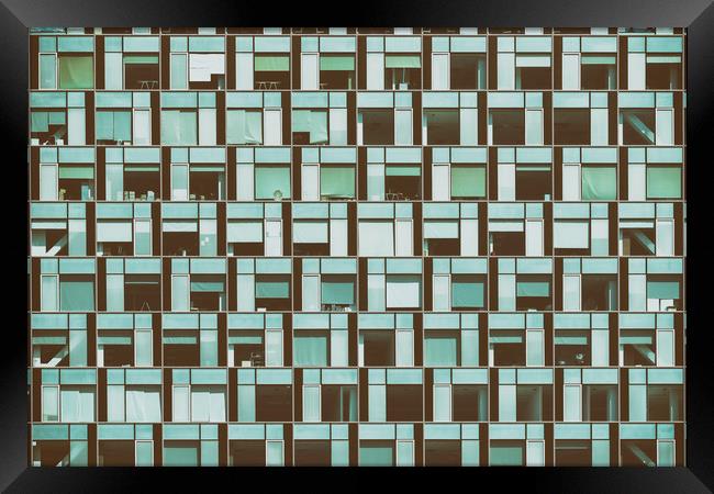Business Building Windows Abstract Detail Framed Print by Radu Bercan