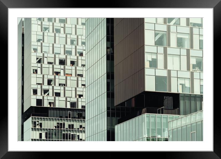 Business Building Windows Abstract Detail Framed Mounted Print by Radu Bercan