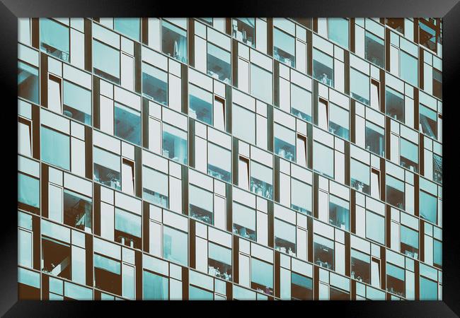 Business Building Windows Abstract Detail Framed Print by Radu Bercan