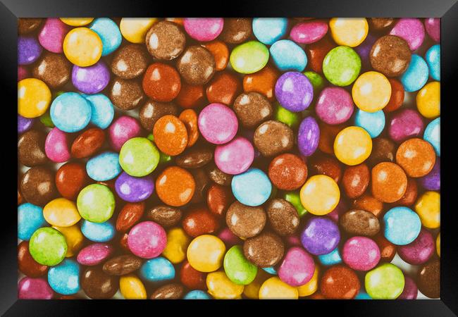 Sweet Colorful Candy Framed Print by Radu Bercan