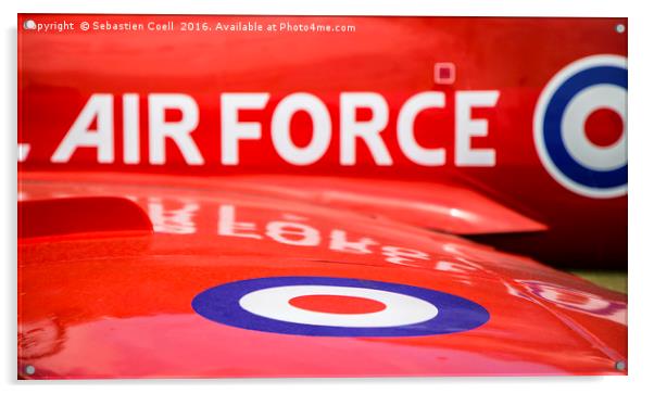 RAF Red Arrows Acrylic by Sebastien Coell
