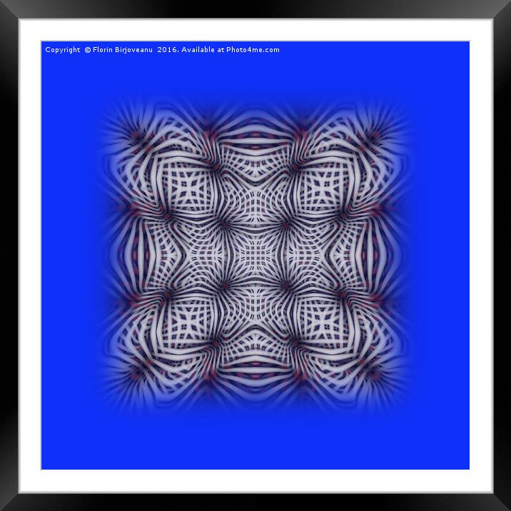 Net Shaped Blue Framed Mounted Print by Florin Birjoveanu