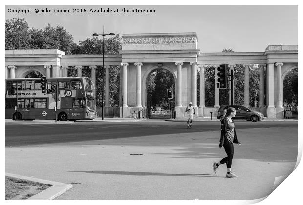 hyde park corner early Sunday morning Print by mike cooper