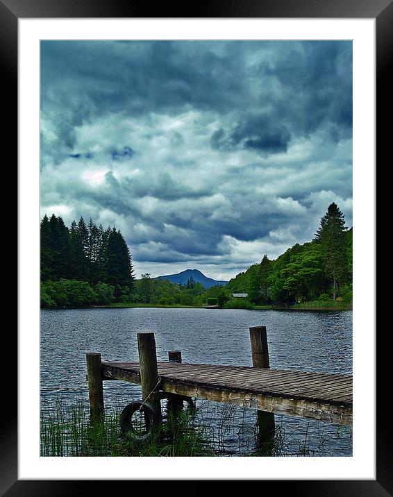 Jetty Over Loch Ard, Scotland. Framed Mounted Print by Aj’s Images