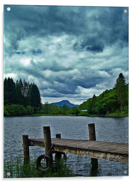 Jetty Over Loch Ard, Scotland. Acrylic by Aj’s Images