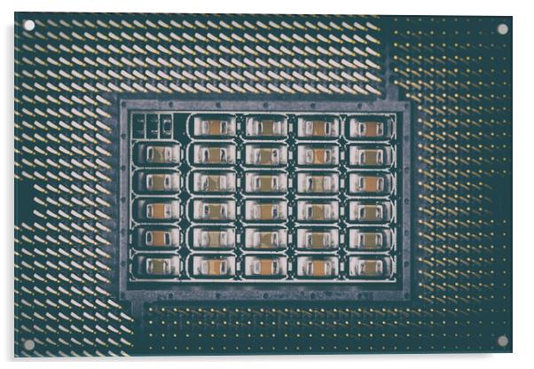CPU Socket On Computer Motherboard Acrylic by Radu Bercan