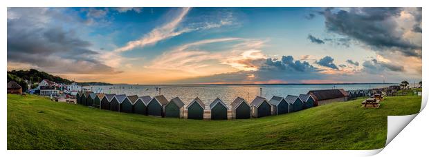 Gurnard Beach Hut Panorama Print by Wight Landscapes