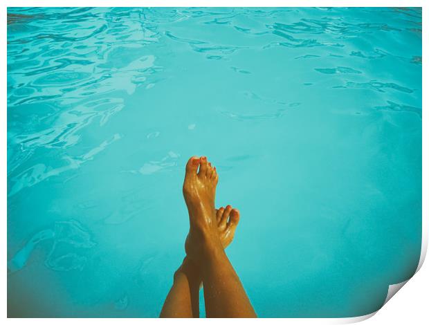 Young Girl Relaxing In Swimming Pool Print by Radu Bercan