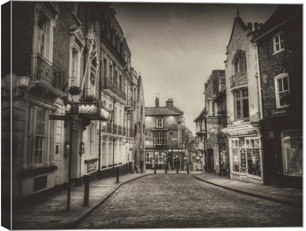 Cathedral quarter Lincoln a (wet plate  simulation Canvas Print by Jon Fixter