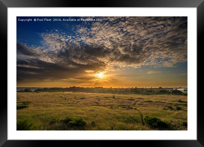 Sunset over Suffolk Countryside Framed Mounted Print by Paul Fleet