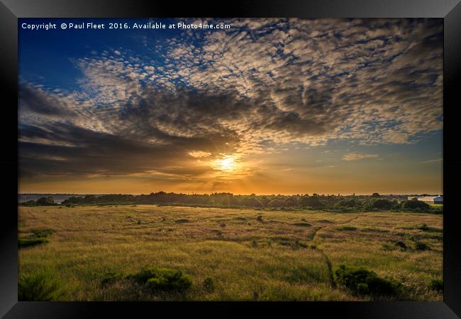 Sunset over Suffolk Countryside Framed Print by Paul Fleet