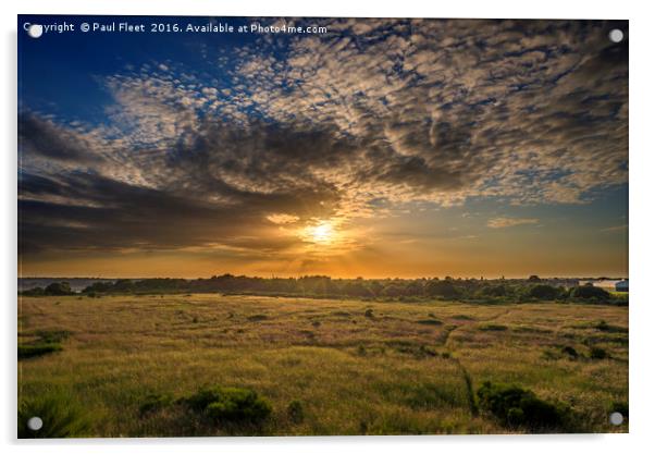 Sunset over Suffolk Countryside Acrylic by Paul Fleet