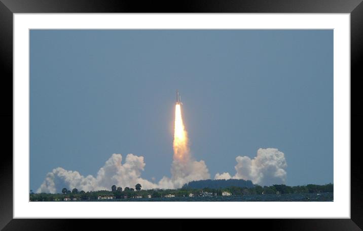The Last Launch of the Endeavour Framed Mounted Print by Simon Deane