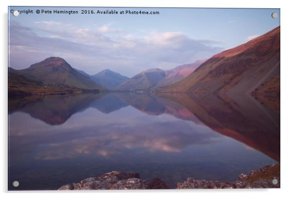 Wastwater in Cumbria Acrylic by Pete Hemington