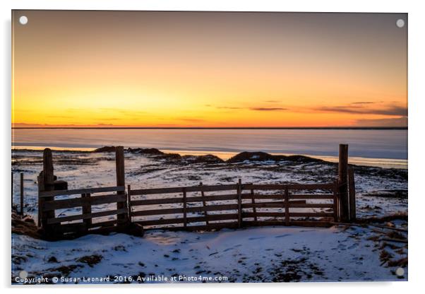 Sunrise in Southern Iceland Acrylic by Susan Leonard