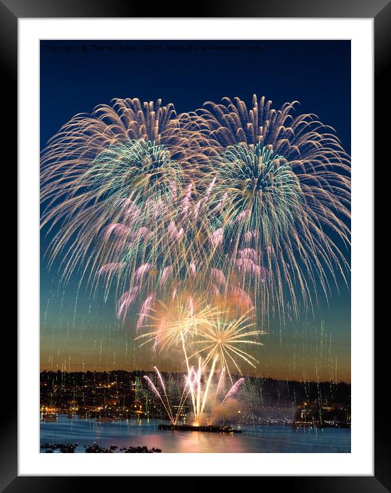 Fireworks for the Holiday Framed Mounted Print by Thomas Baker
