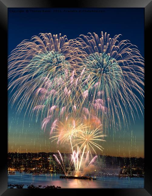 Fireworks for the Holiday Framed Print by Thomas Baker