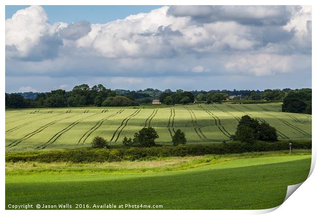 Cloudscape over the Cheshire fields Print by Jason Wells