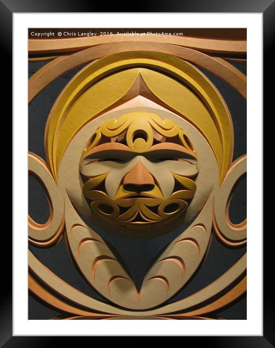 Contemporary Canadian West Coast Native Mask Framed Mounted Print by Chris Langley