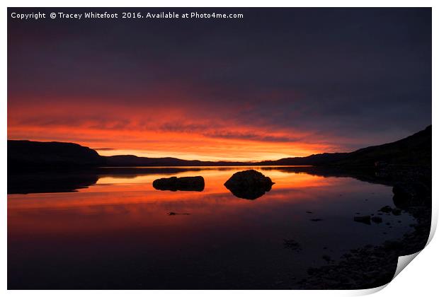 Sunset over Loch Torridon Print by Tracey Whitefoot
