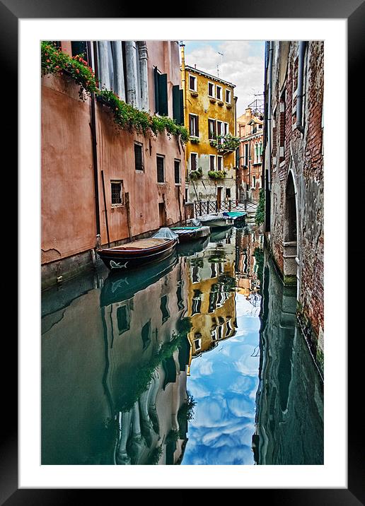 Venice Reflections Framed Mounted Print by Ann Garrett