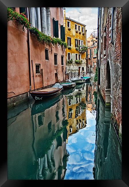 Venice Reflections Framed Print by Ann Garrett