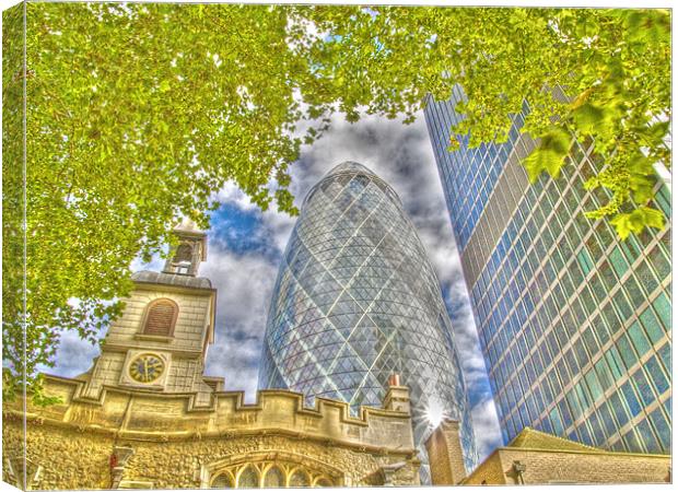 The Gherkin HDR Canvas Print by David French