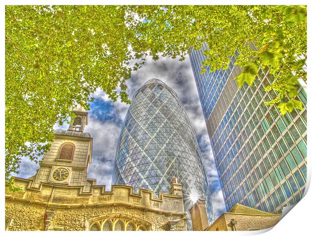 The Gherkin HDR Print by David French