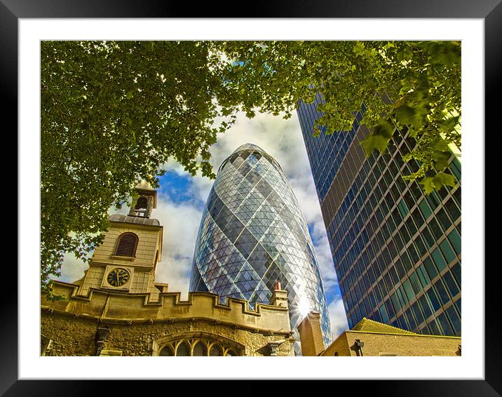 The Gherkin Framed Mounted Print by David French