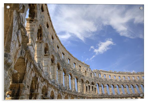 Colosseum in pula, Croatia Acrylic by Ian Middleton