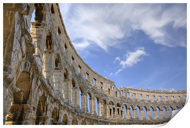 Colosseum in pula, Croatia Print by Ian Middleton