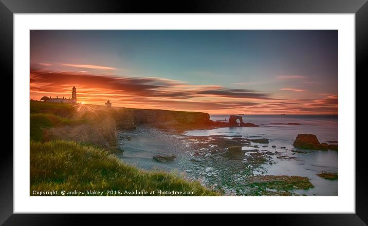 Majestic Summer Solstice Sunset Framed Mounted Print by andrew blakey