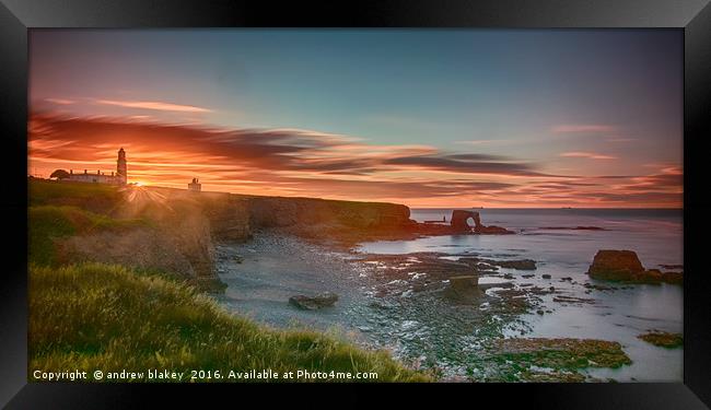Majestic Summer Solstice Sunset Framed Print by andrew blakey