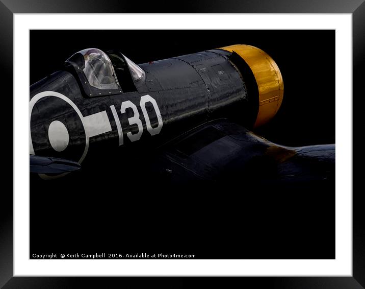 US Navy Vought F-4U Corsair Framed Mounted Print by Keith Campbell