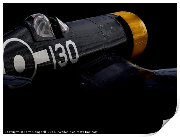 US Navy Vought F-4U Corsair Print by Keith Campbell