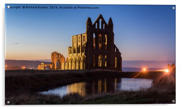 Whitby Abbey Sunset Acrylic by Richard Burdon