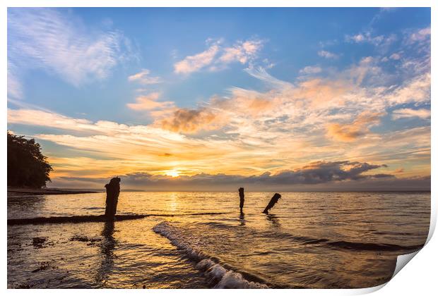 Ryde Jetty Sunset Isle Of Wight Print by Wight Landscapes
