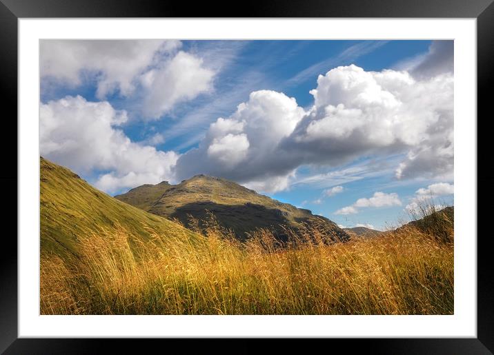 Fine Day At Rest And Be Thankful. Scotland Framed Mounted Print by Jenny Rainbow
