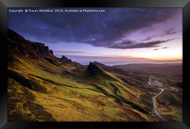 Sunrise at the Quiraing  Framed Print by Tracey Whitefoot