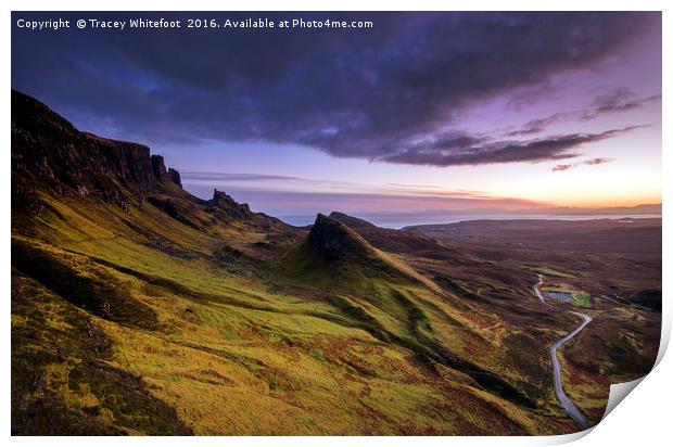 Sunrise at the Quiraing  Print by Tracey Whitefoot