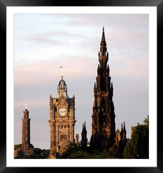 Iconic Edinburgh Buildings Framed Mounted Print by Ian Coyle